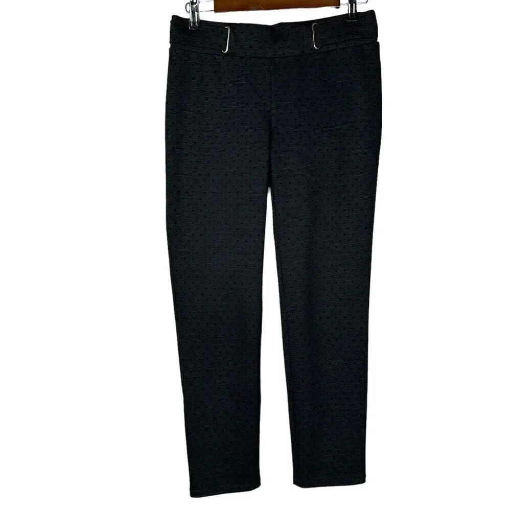 89th & Madison Black Dot Print Pull On Pant size Small